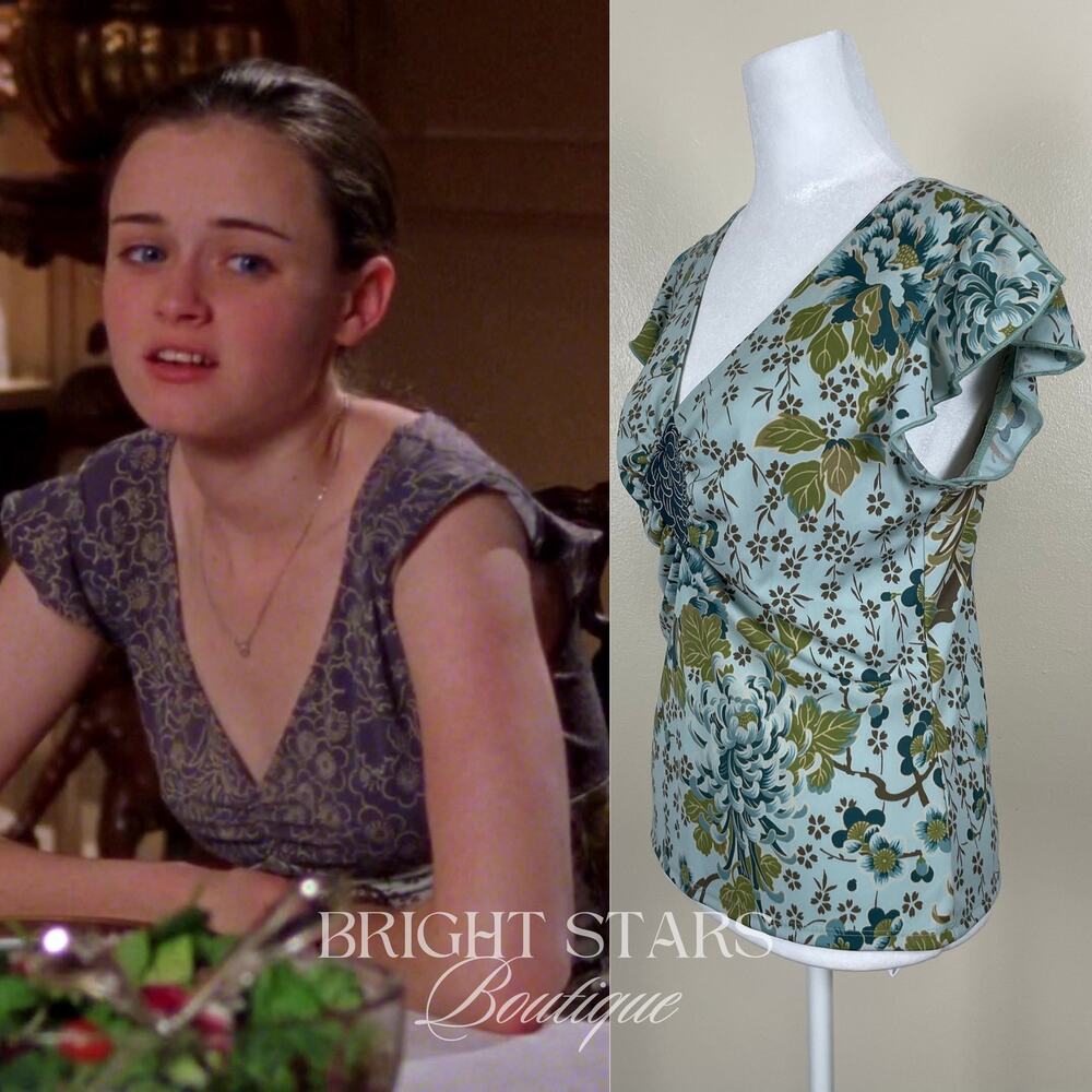 Rare Vintage Print Top ATL Style Color ASO Rory Gilmore Girls Y2K Floral - Picture 3 of 11